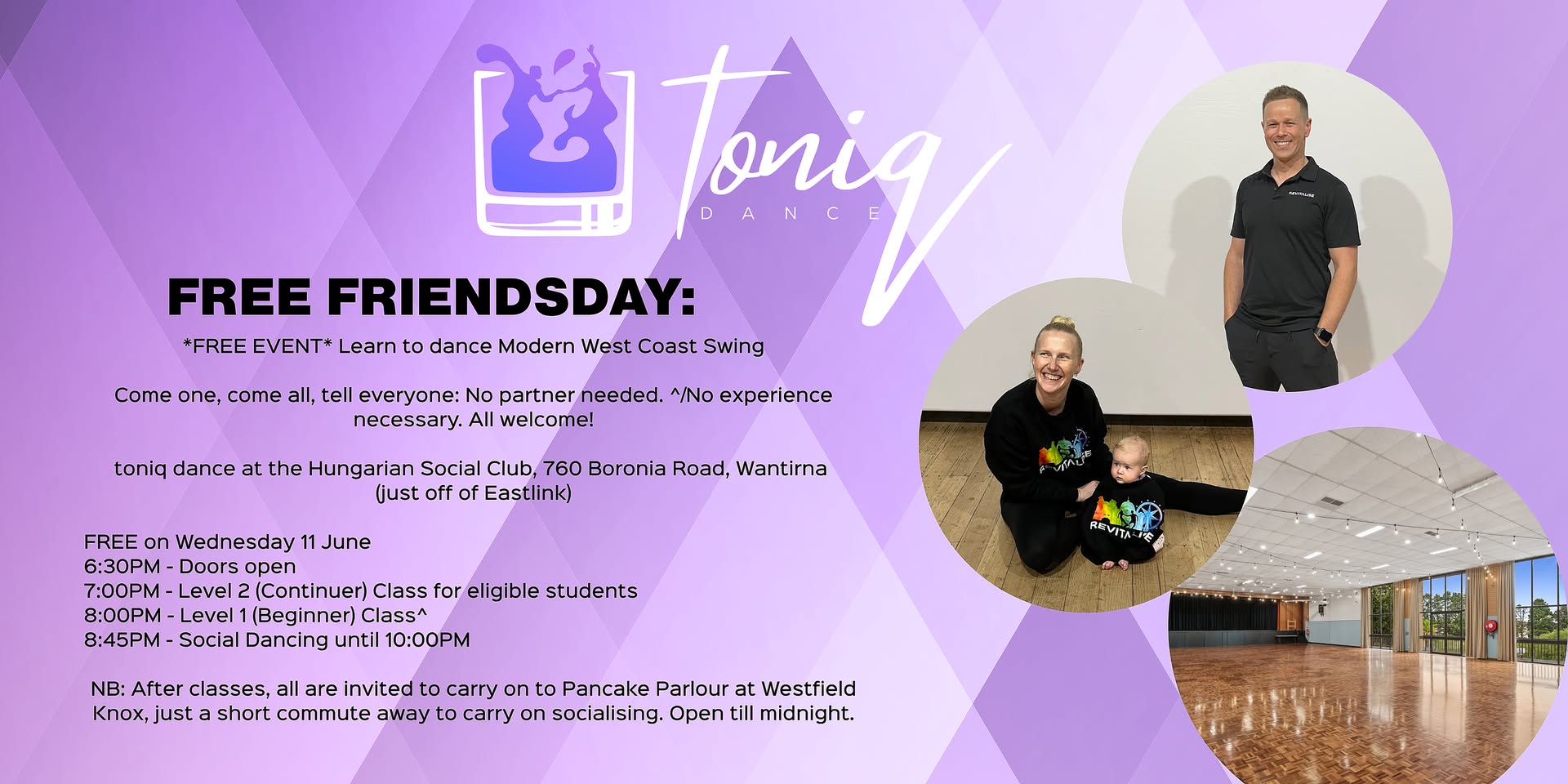 FREE Beginner Class & Social: Modern West Coast Swing Improv Partner Dancing - All Welcome