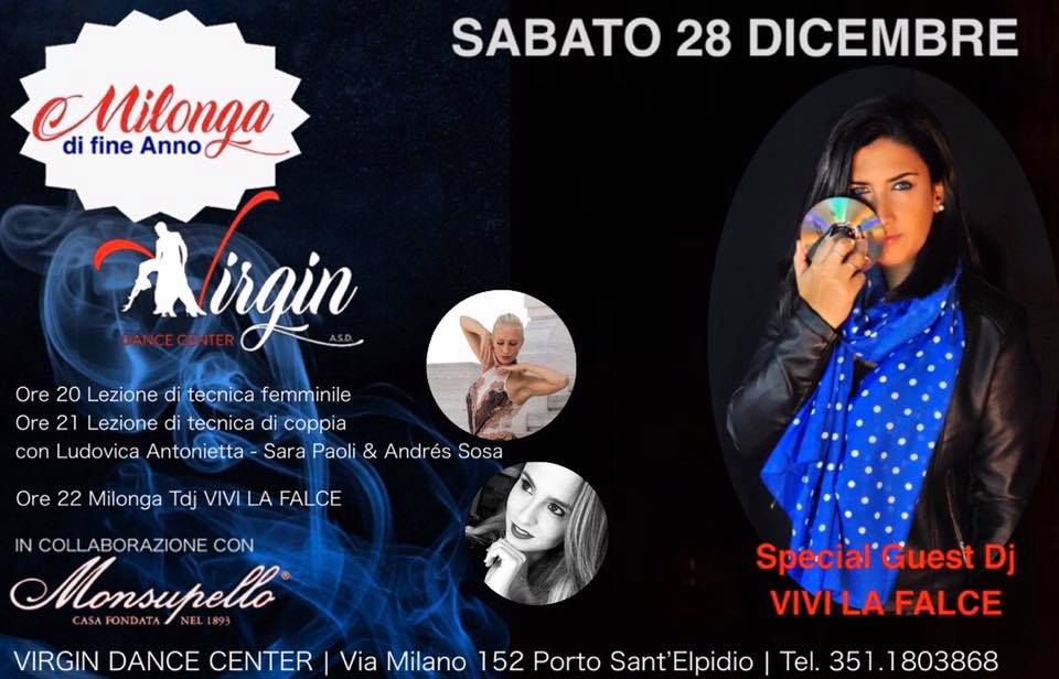 Milonga di fine Anno Sabato 28 Dicembre Virgin Dance Center
