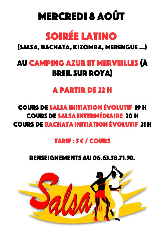 Soirée latino au Camping Azur et Merveilles