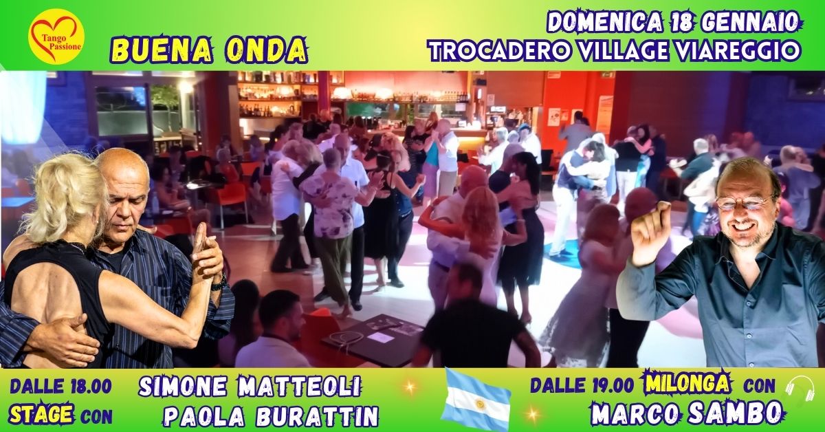 Domenica 18 Gennaio Buena Onda con Marco Sambo Trocadero Viareggio