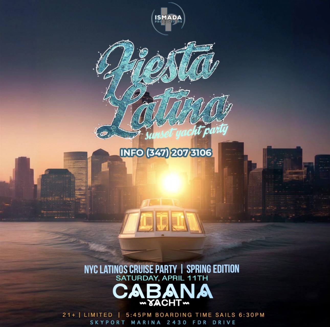 Latinos Sunset Cruise Party on the Hudson Fiesta Latina Spring Edition