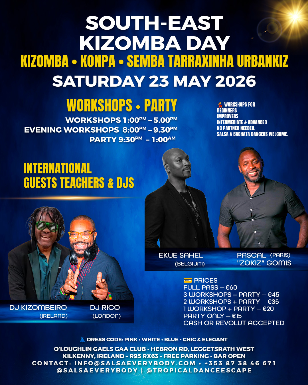 Kizomba • Konpa • Semba Day Experience + Party Kilkenny 23 May 2026