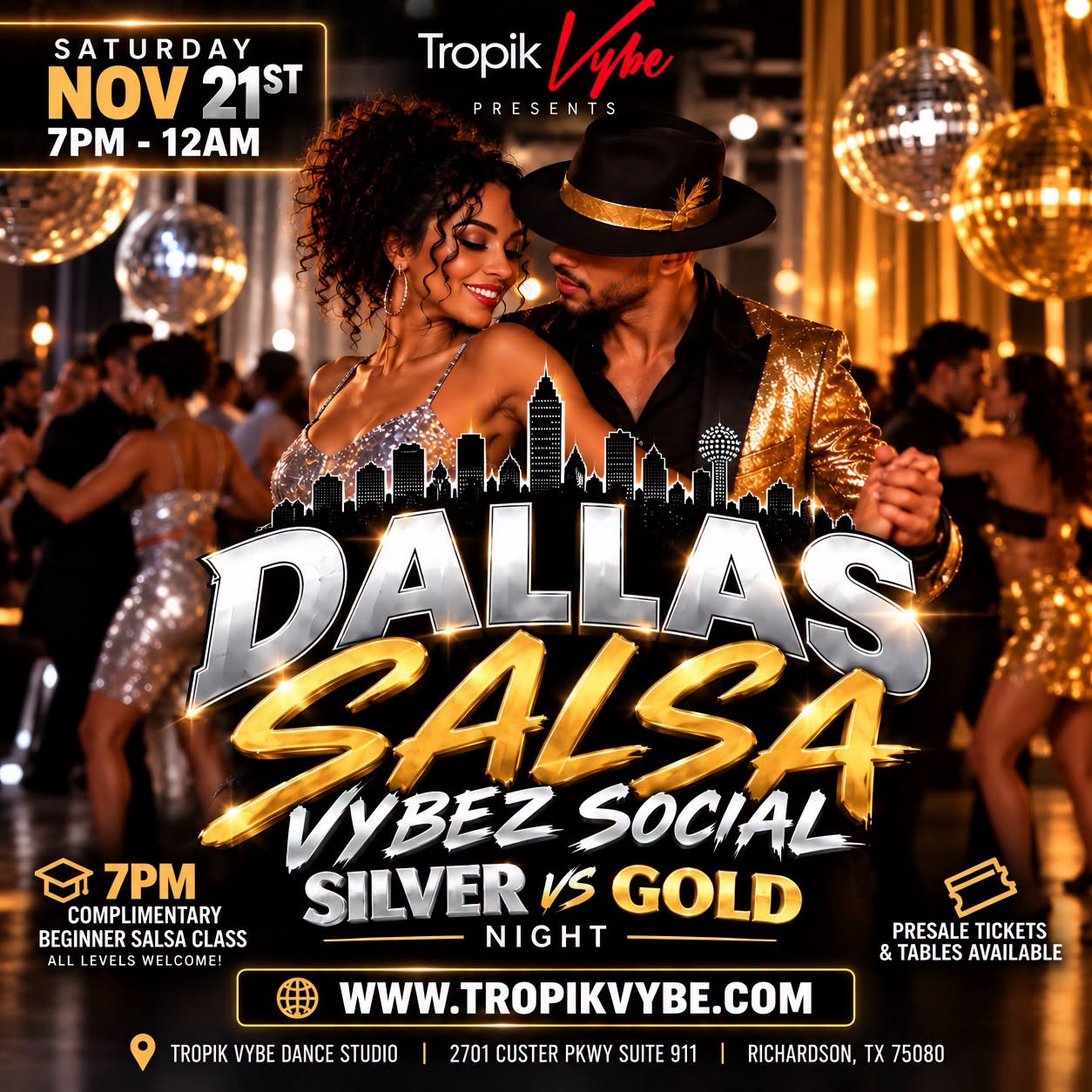 Dallas Salsa Vybez Social - Silver vs Gold Edition