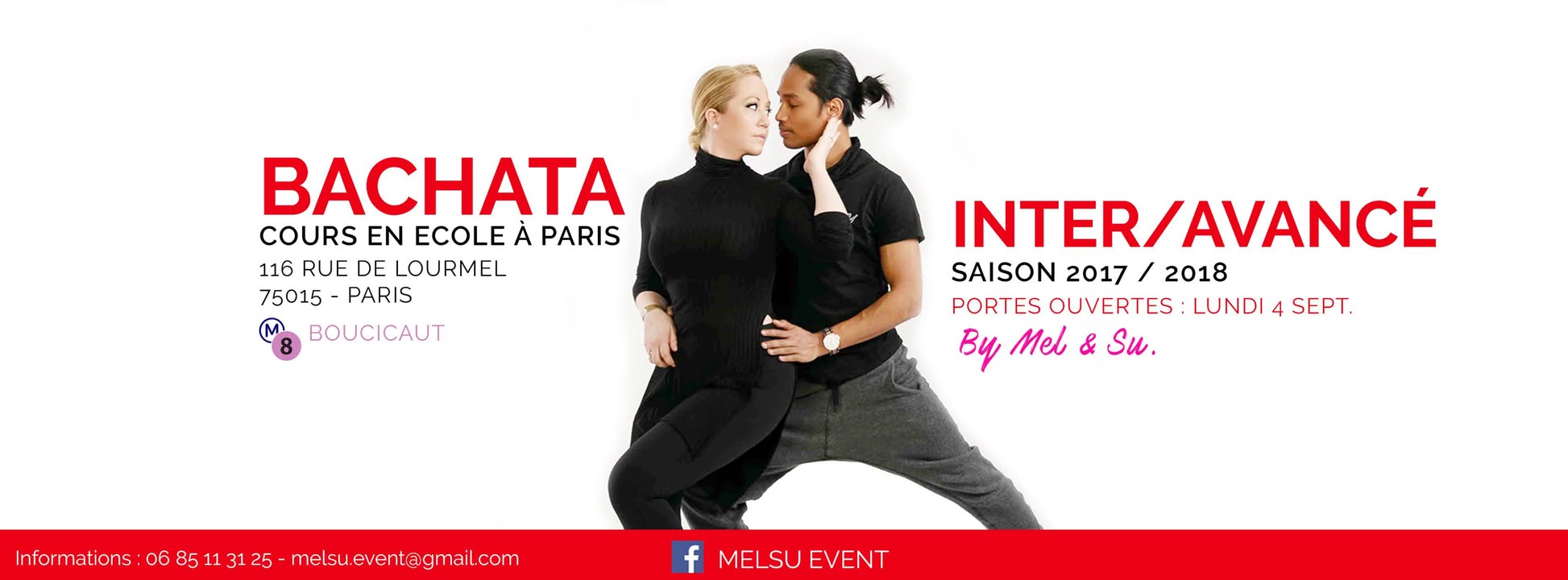 Cours de Bachata les lundis à Paris 15ème 1h Inter vers Avancé