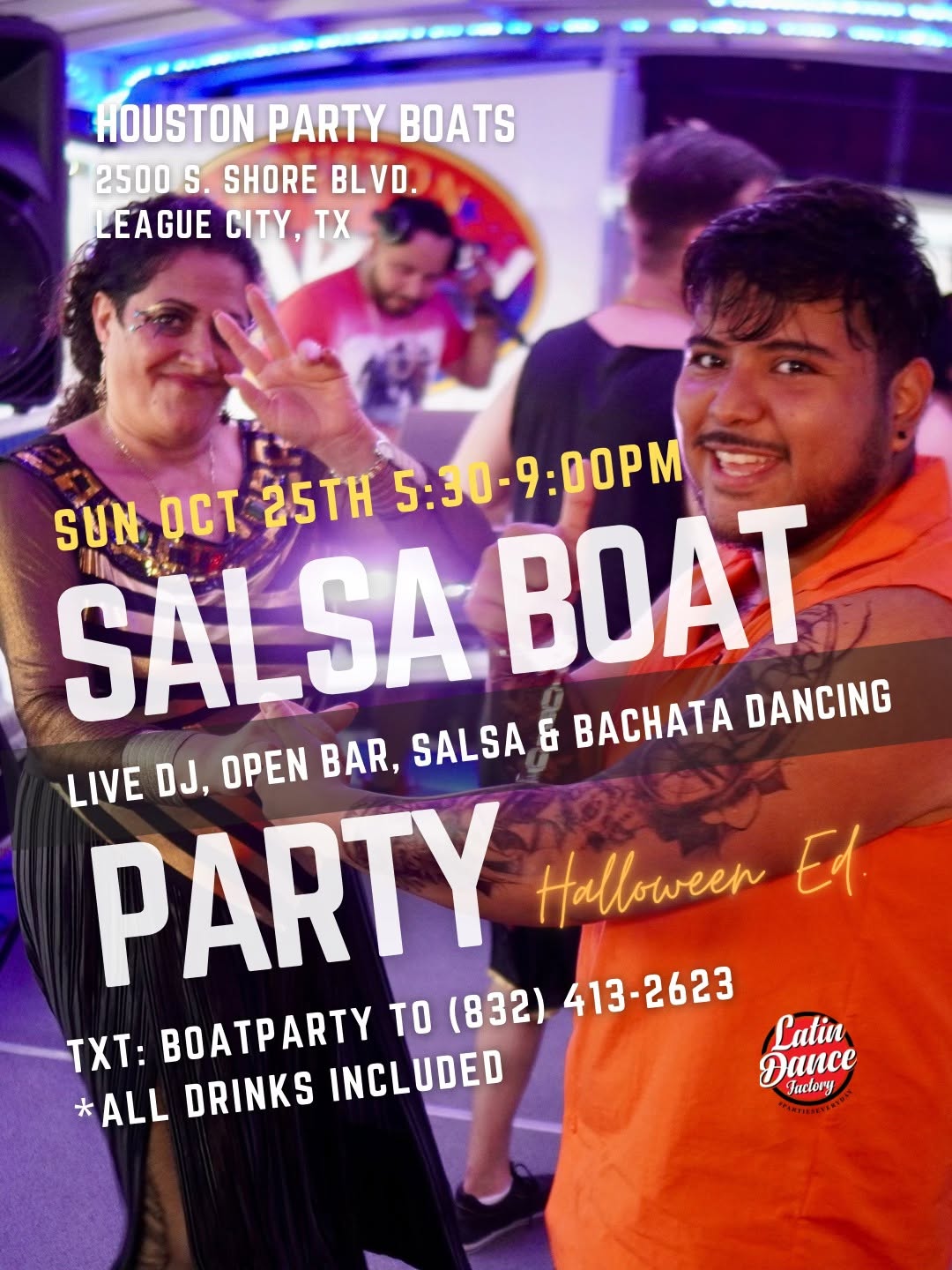 Halloween Boat Party! Salsa & Bachata Fun Day with DJ Keoke Sunday 10 25