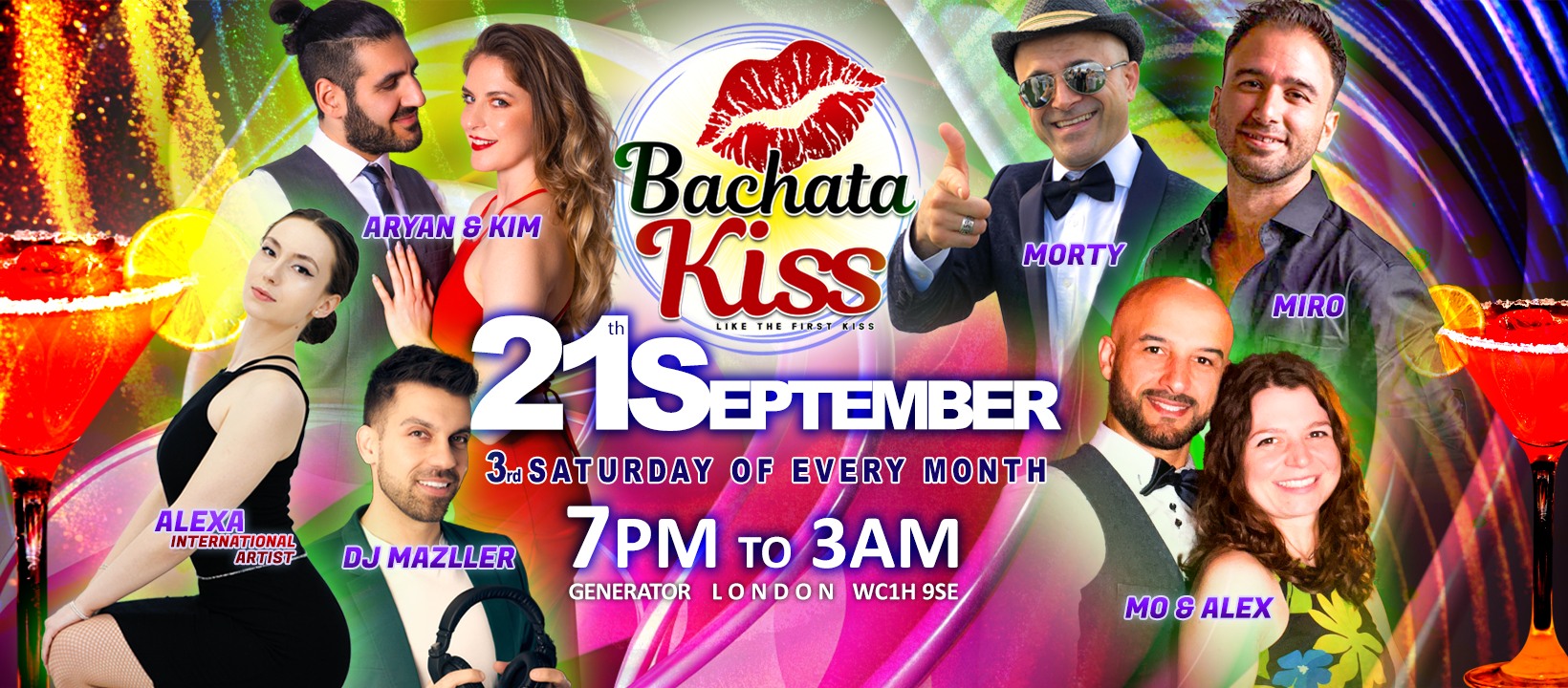 Bachata Kiss, September - Bachata classes and parties on every 3rd Saturday in London