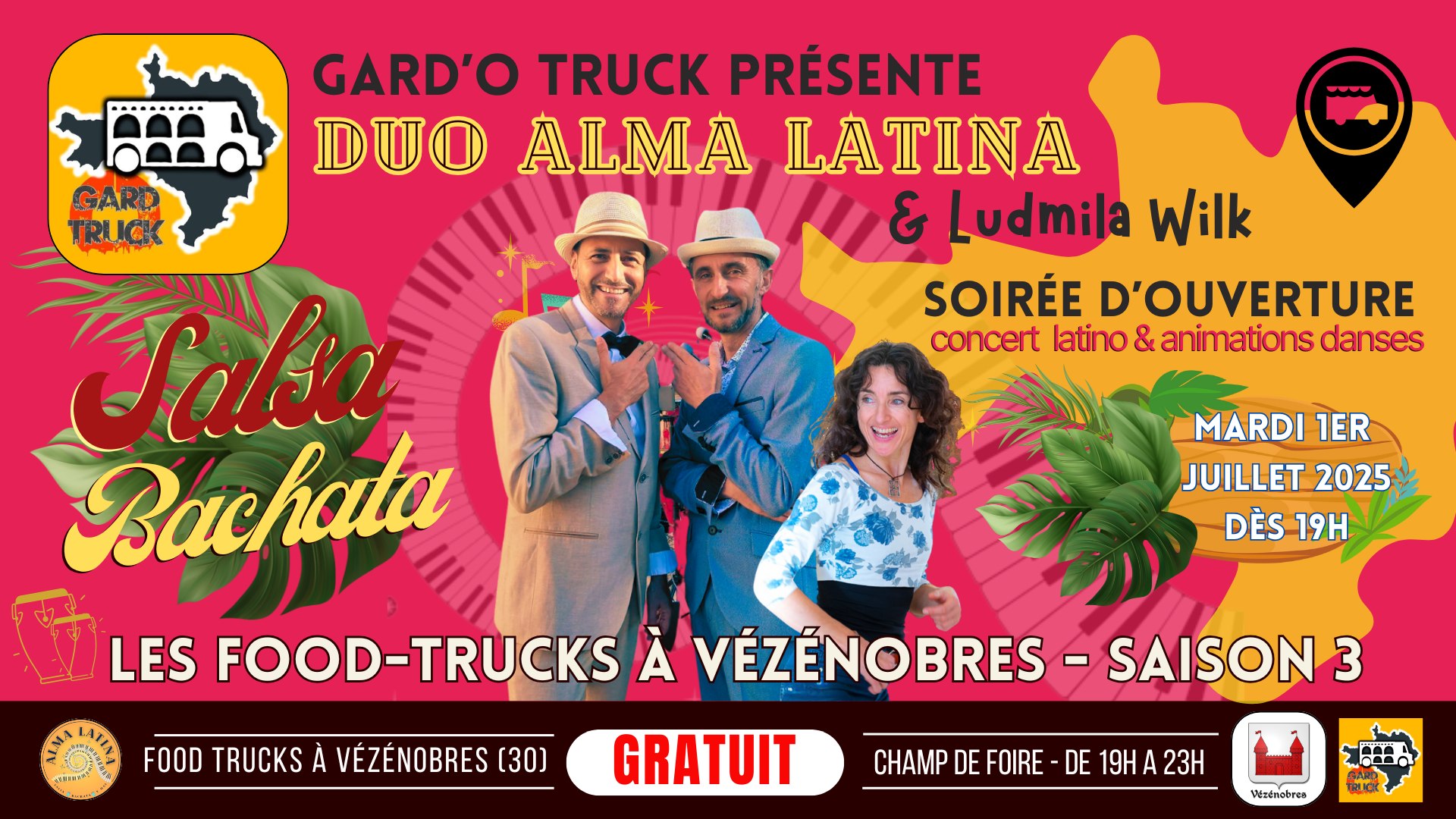 Soirée d'Ouverture GARD'O TRUCK Vézénobres avec le Duo ALMA LATINA & Ludmila WILK