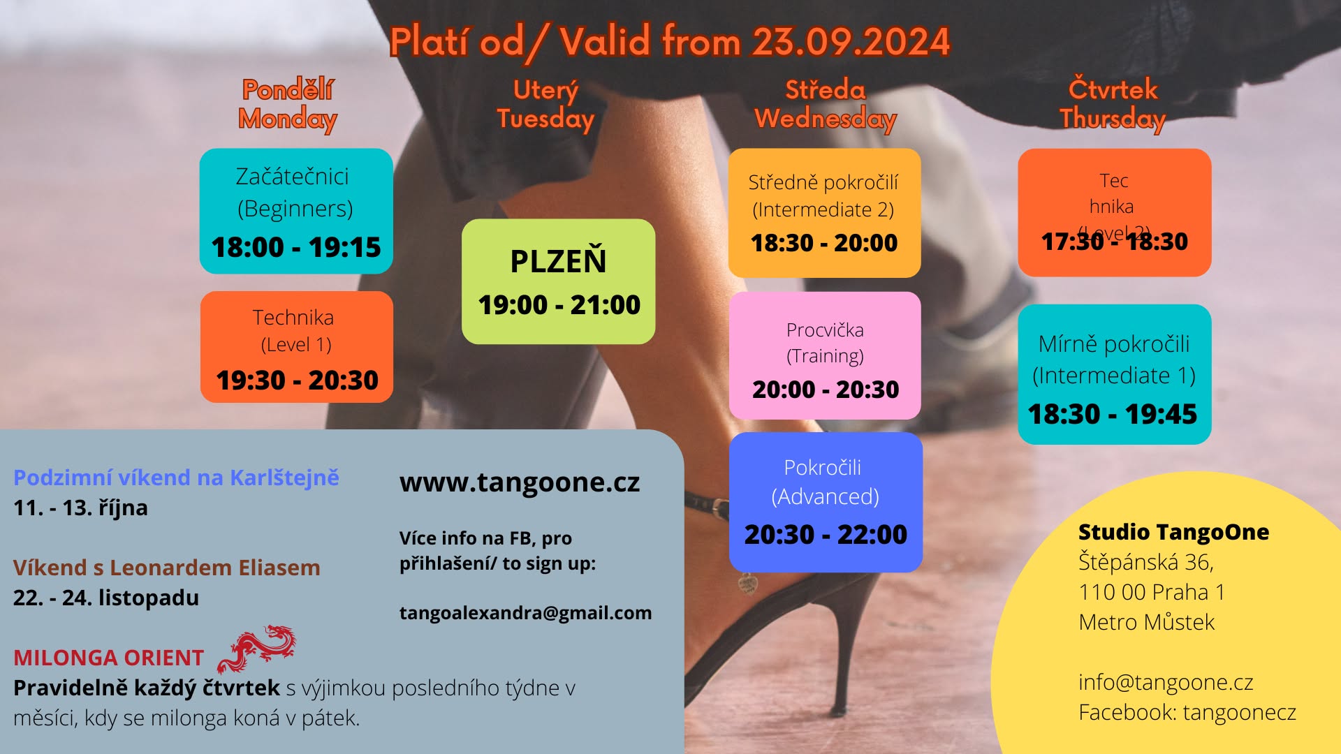 Nové kurzy pro všechny úrovně od 23. zaři