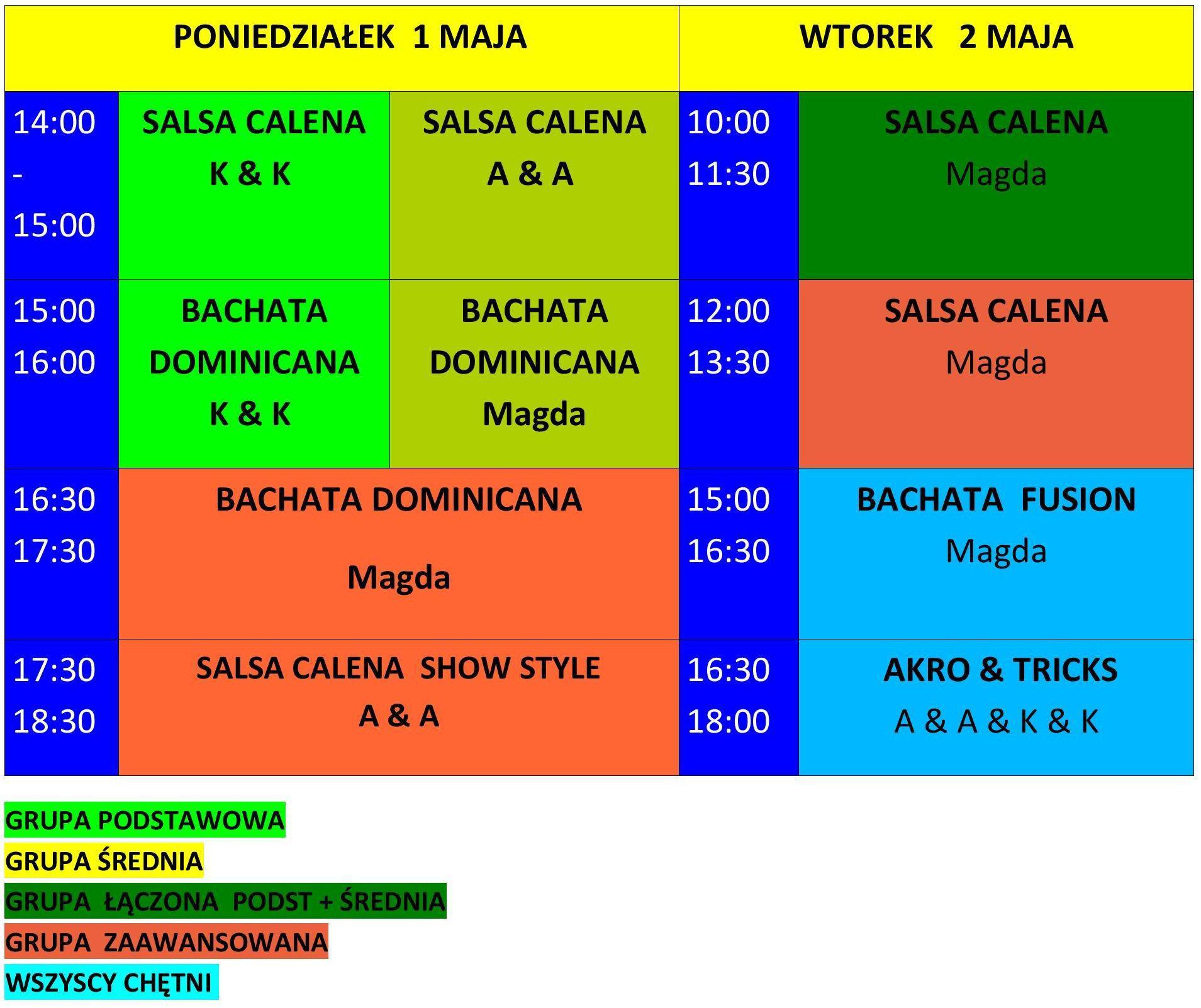 Majówka 2017 - Salsa Caleña & Bachata - Grupa Warszawa i okolice