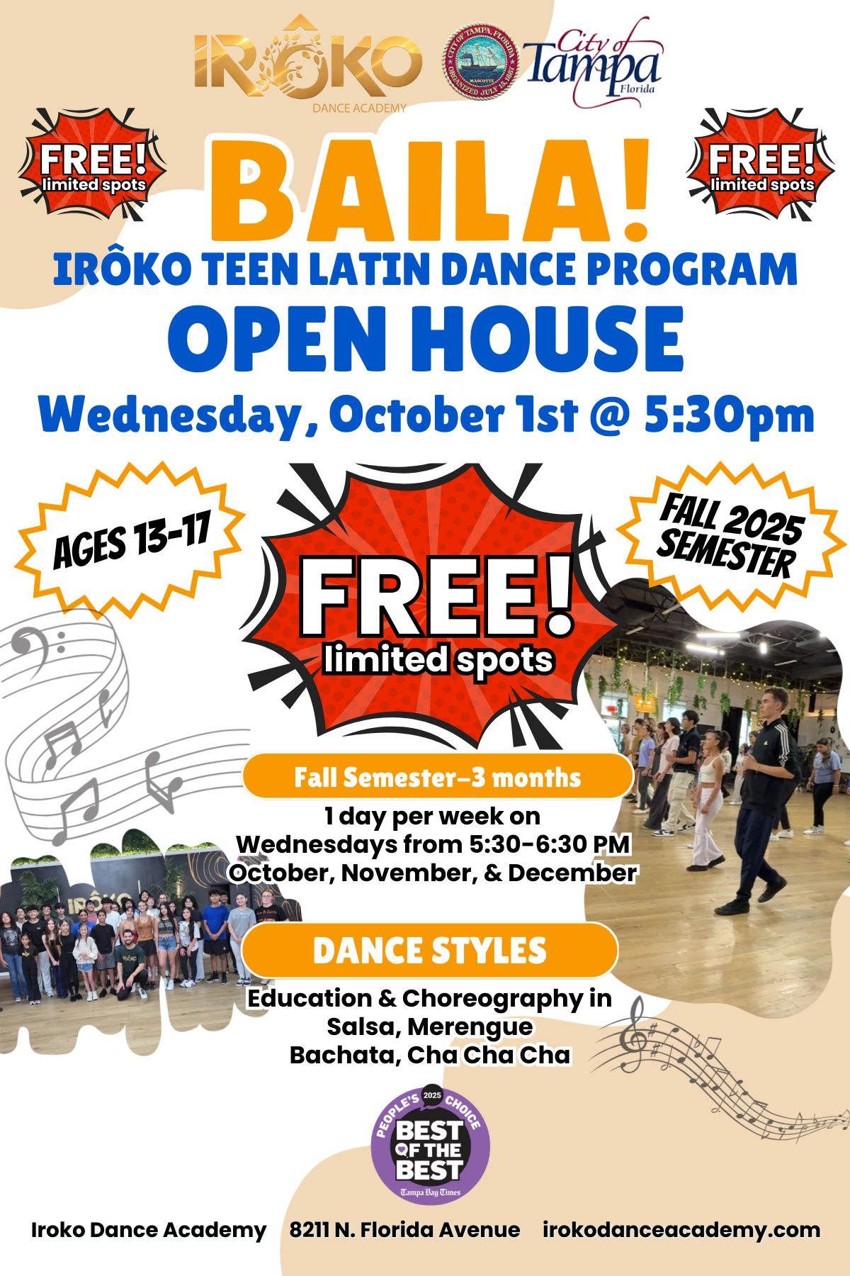 FREE Teen Dance Classes-Open House (ages 13-17)