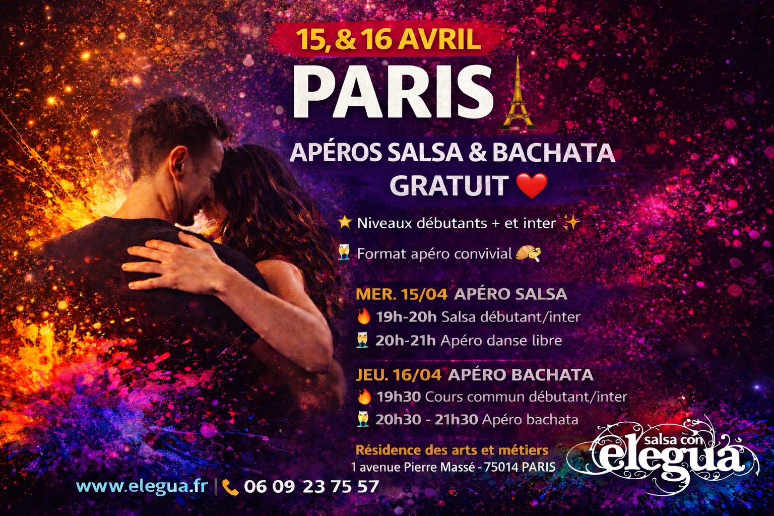 Les apéros salsa & bachata GRATUIT à Paris