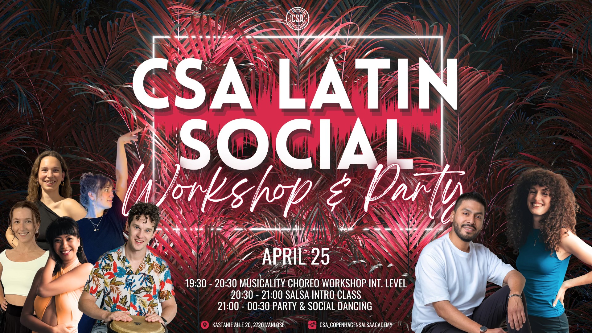 โซ CSA Latin Social: Musicality Choreo Workshop & Salsa Intro + Party โซ