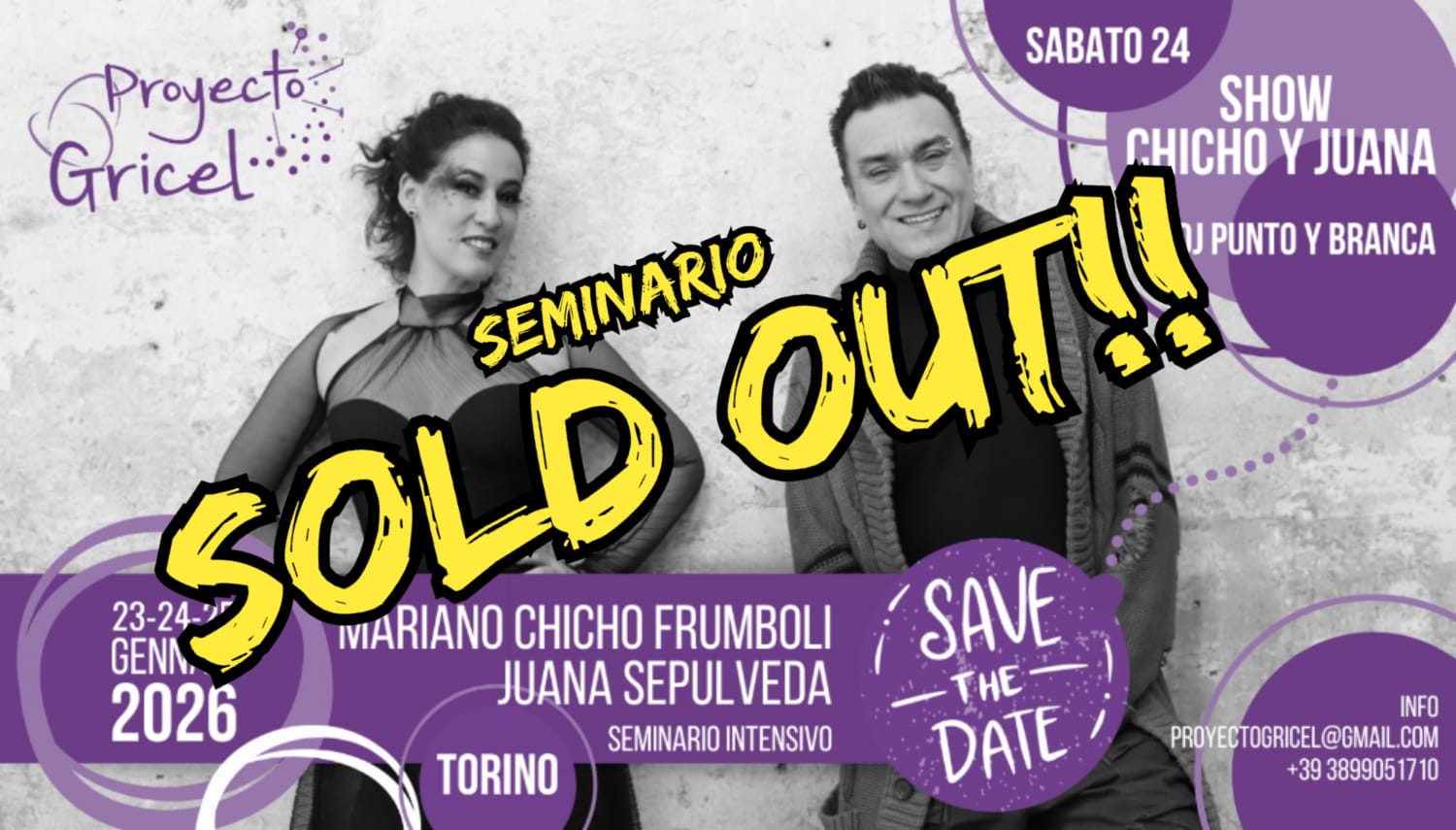 Seminario Intensivo Mariano Chicho Frumboli e Juana Sepulveda 23-24-25 Gennaio 2026, PROYECTO GRICEL