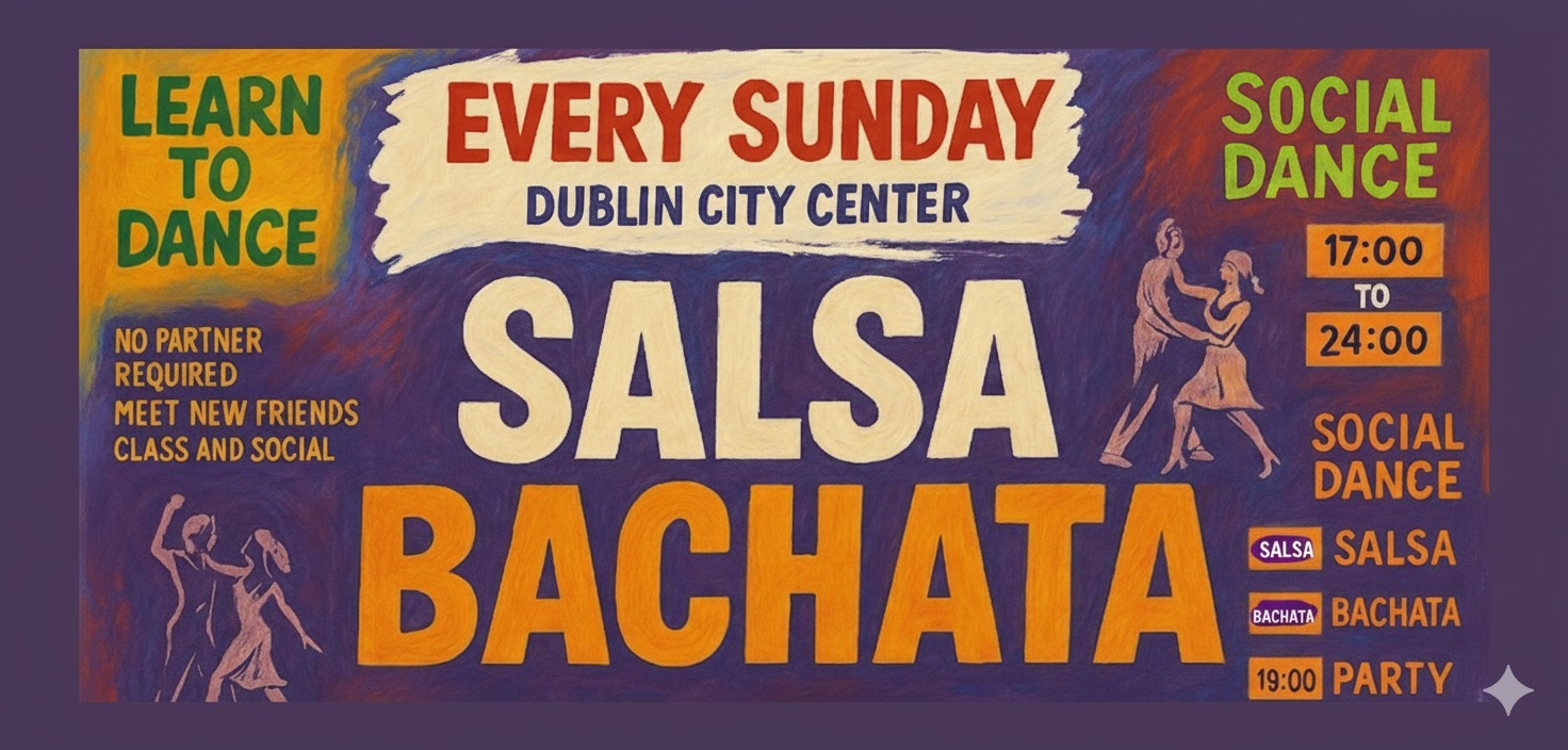 Every Sunday Salsa & Bachata Classes & Social in Lost Lane - Dublin City