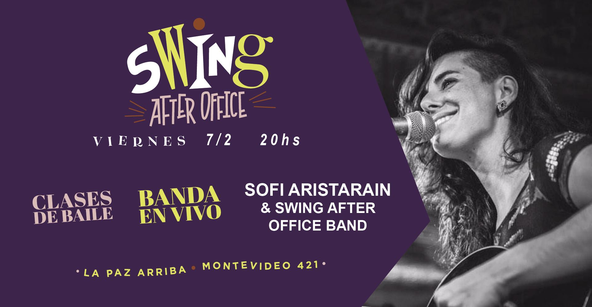 Viernes 7 2 Sofi Aristarain y la Swing After Office Band en vivo