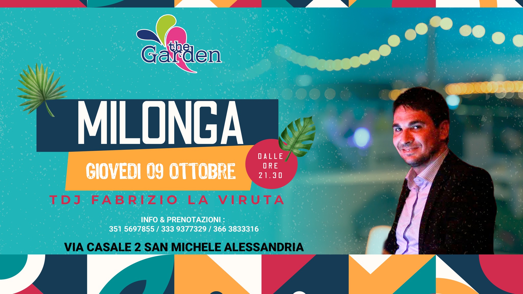 Giovedi 09 Ottobre Milonga al Garden Tdj La Viruta
