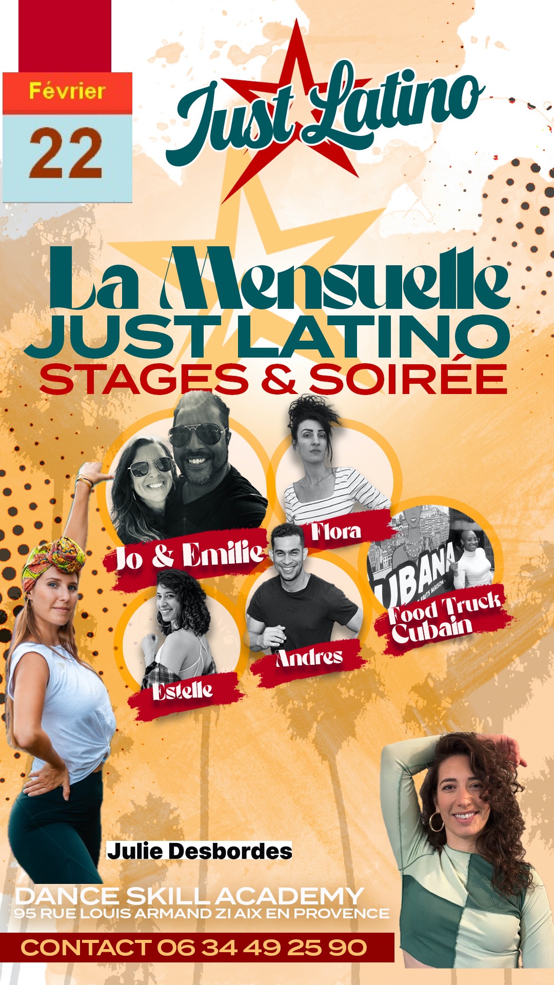 La Mensuelle just latino du 22 février 2025: Stages & soirée salsa cubaine et bachata dominicaine