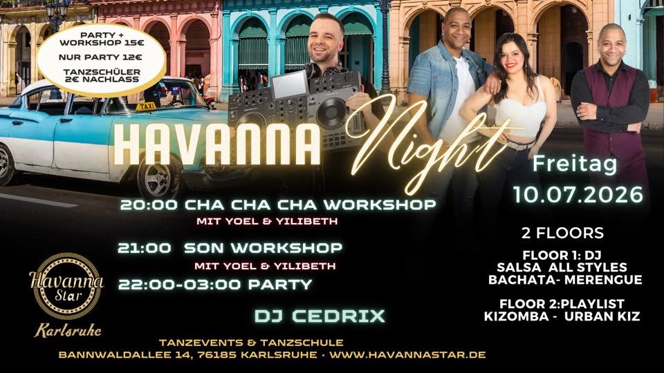 Latinparty mit Cha Cha Cha & Son Workshops - mit Kizombafloor