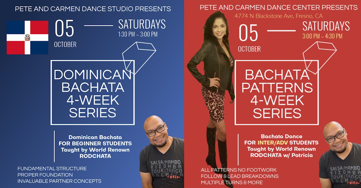 FRESNO: TWO BACHATA COURSES OFFERED for OCTOBER