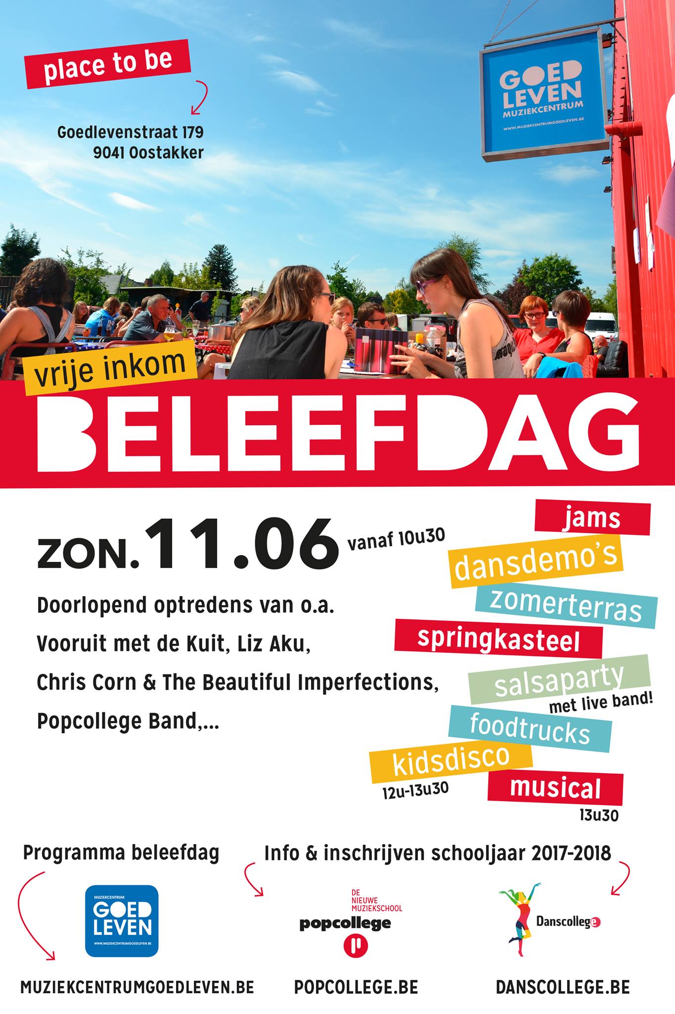 Opendeurdag muziekcentrum goedleven, popcollege, danscollege