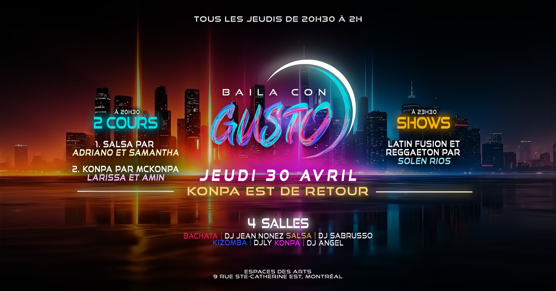 Baila Con Gusto MTL 💜 30 AVRIL (Konpa est de retour)