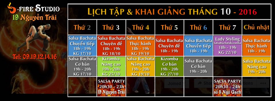 Khai giảng các lớp khiêu vũ Latin dance tháng 10-2016 tại Hà Nội