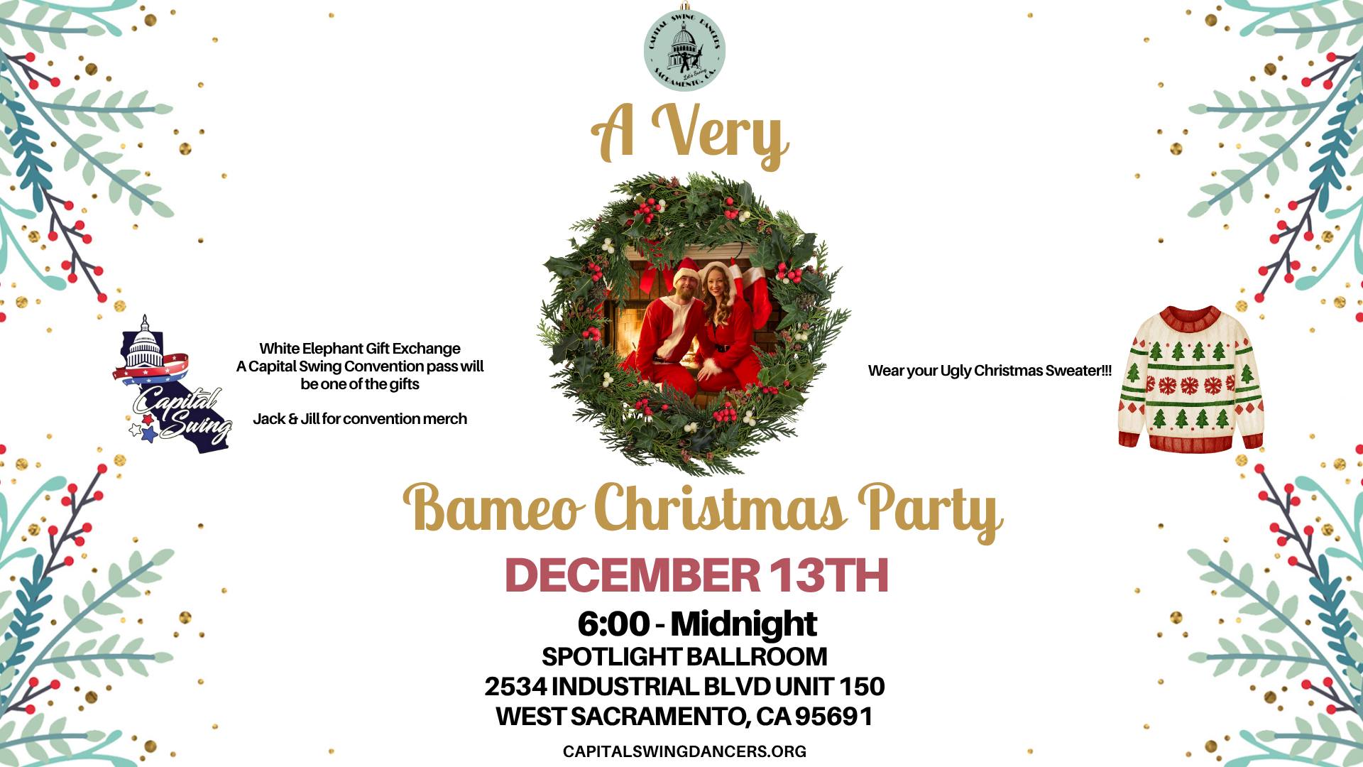 Capital Swing Dancers Monthly Dance - A Very Bameo Christmas