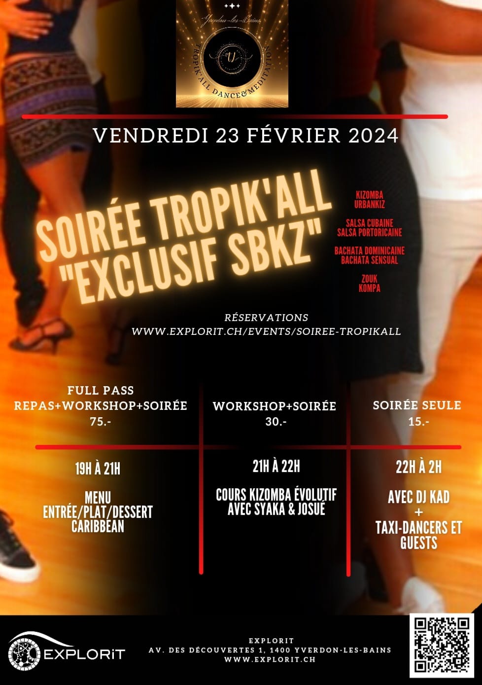 Soirée Tropik'all- sbkz à Explorit Yverdon