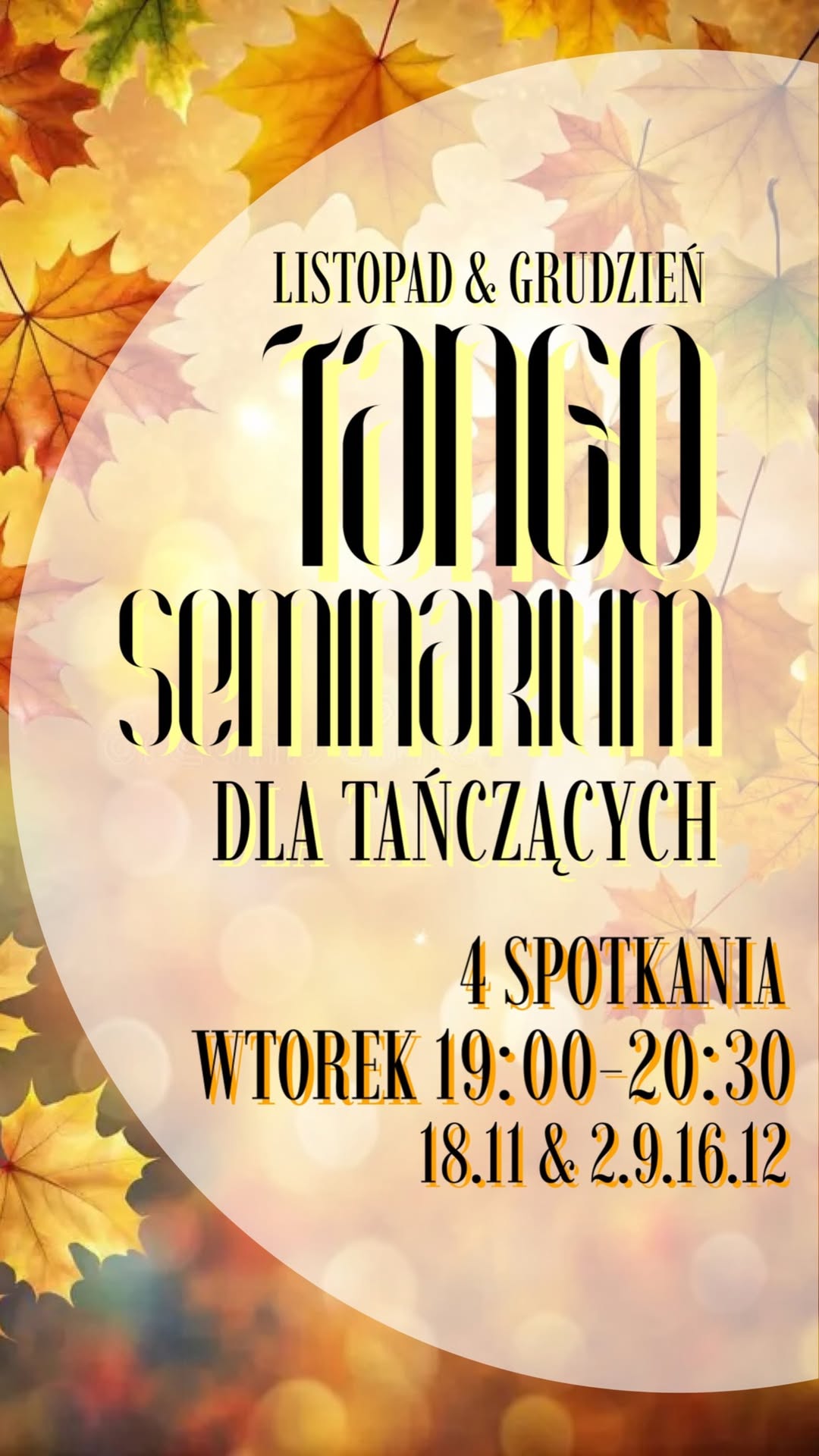 TANGO SEMINARIUM I 4 spotkania I DLA AKTYWNIE TAŃCZĄCYCH