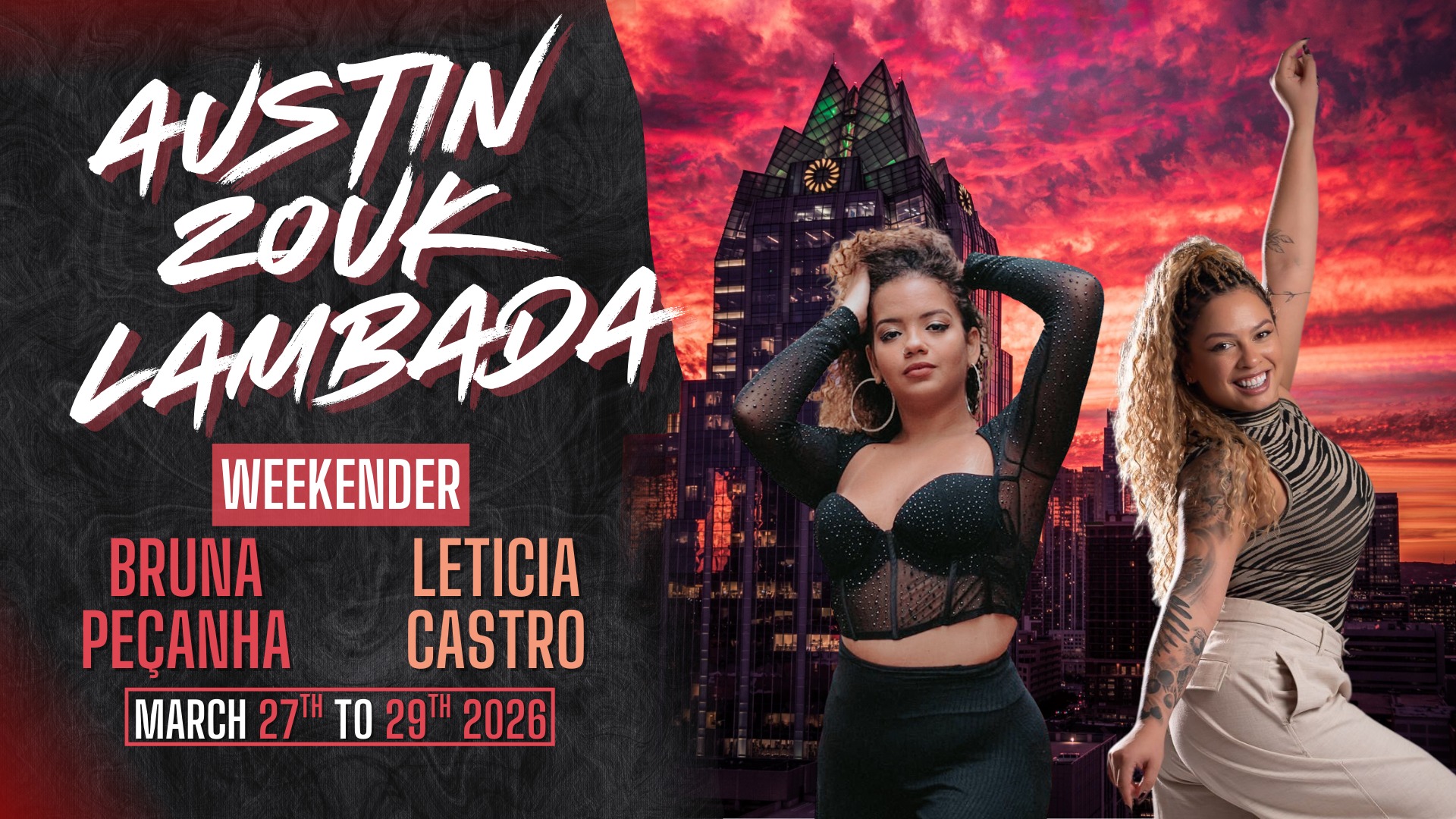 Austin Zouk Lambada Weekender w Bruna Peçanha and Leticia Castro