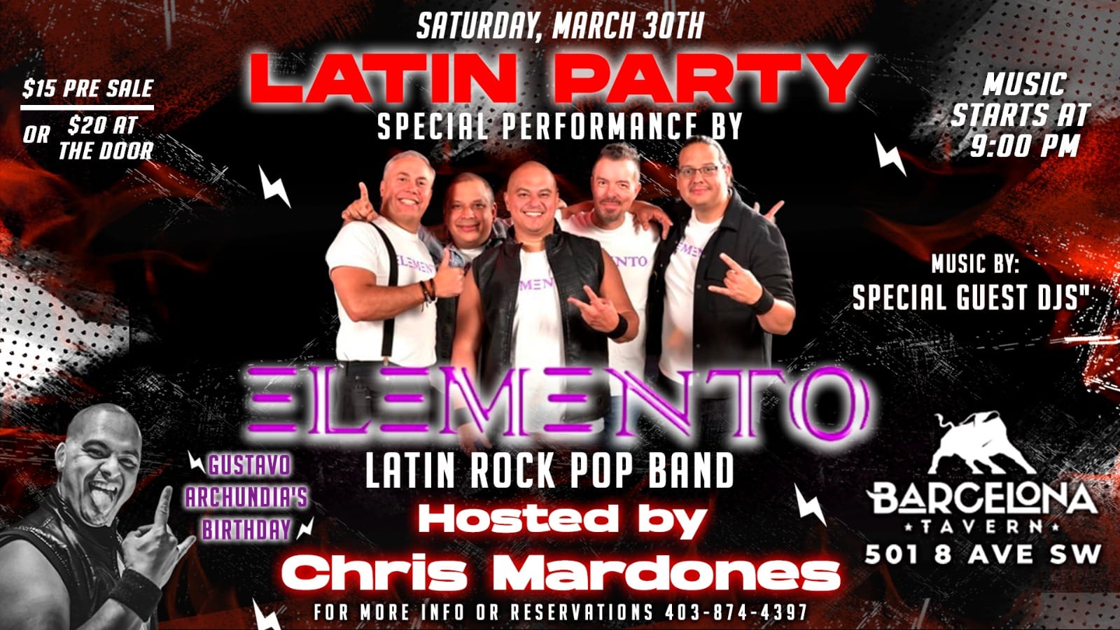ELEMENTO at Barcelona Tavern - Gustavo's bday bash !