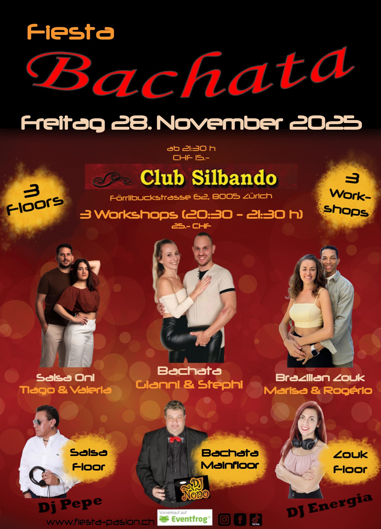 Fiesta Bachata - 3 Workshops und 3 Floors