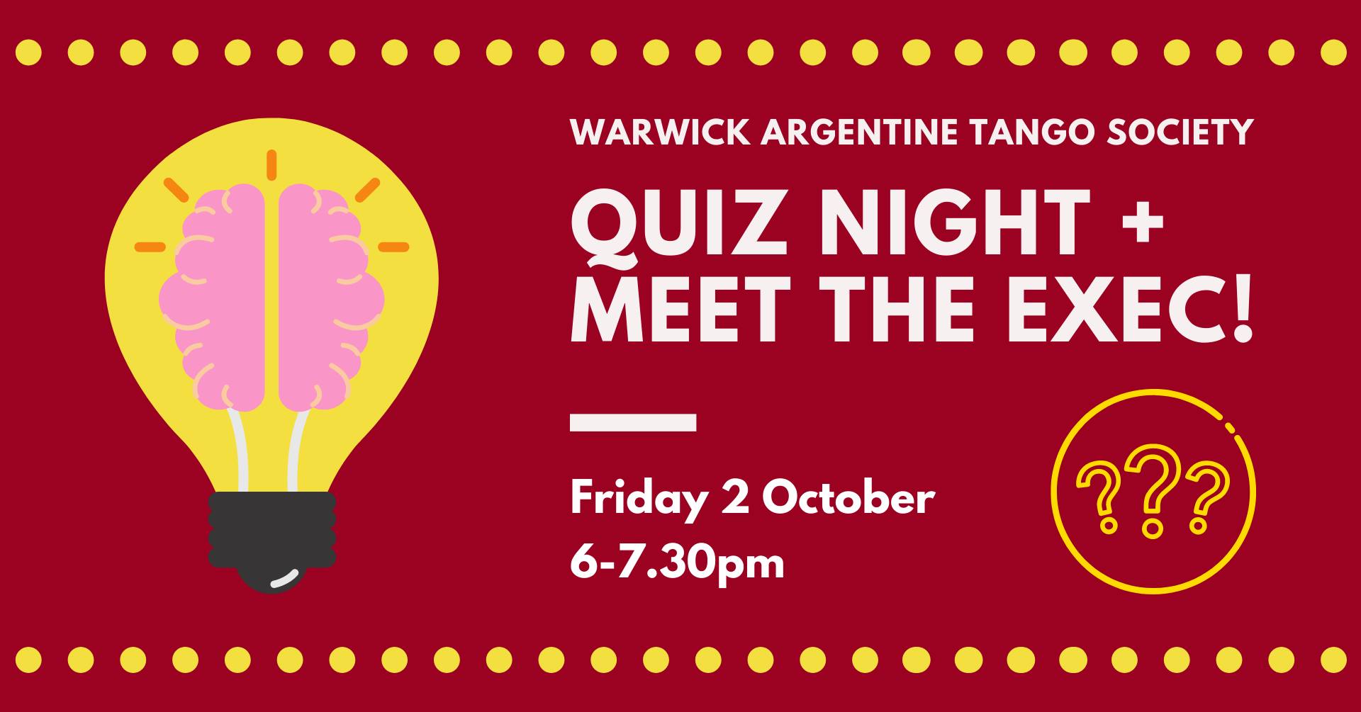 Argentine Tango Society Quiz Night + Meet the Exec!