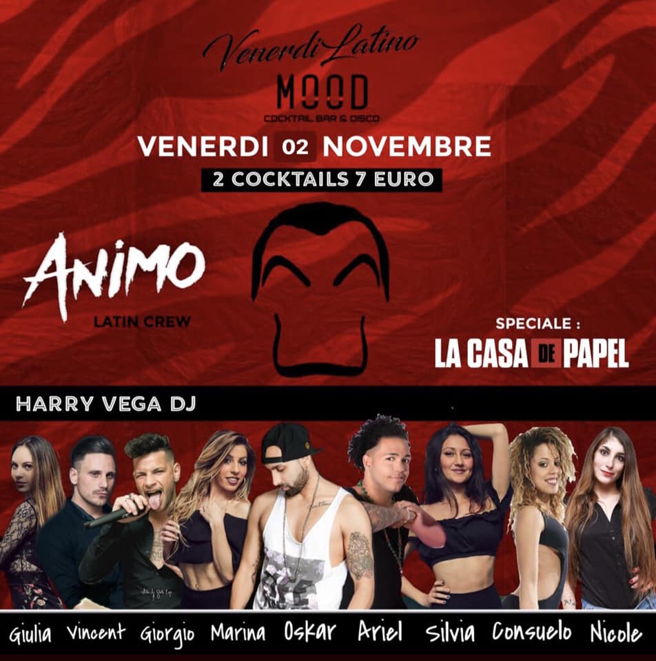 Venerdi Latino . La Casa de Papel theme . 2 cocktail 7 euro