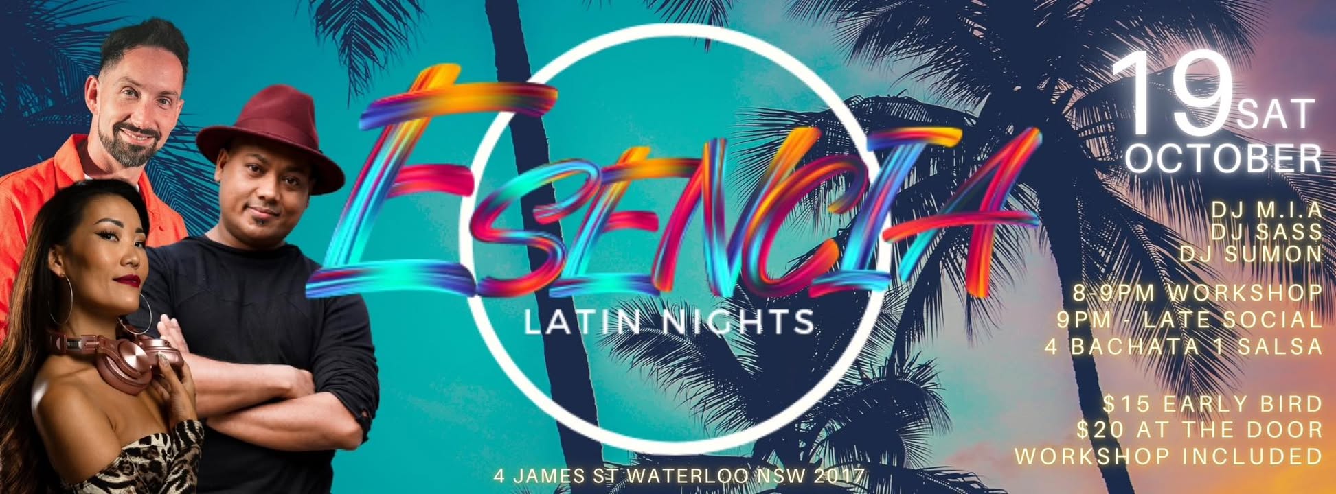 Esencia Latin Nights Saturday 19th October 4 Bachata - 1 Salsa