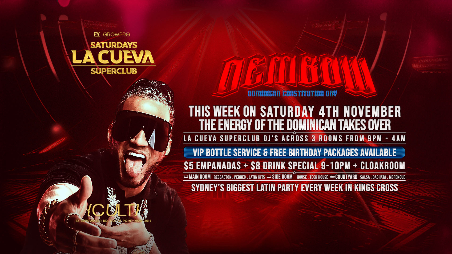 La Cueva Superclub SATURDAYS SAT 04 NOV DEMBOW - CONSTITUTION DAY