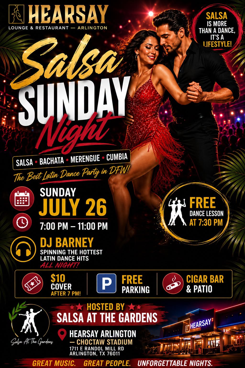 Salsa Sunday Night @ Hearsay Arlington
