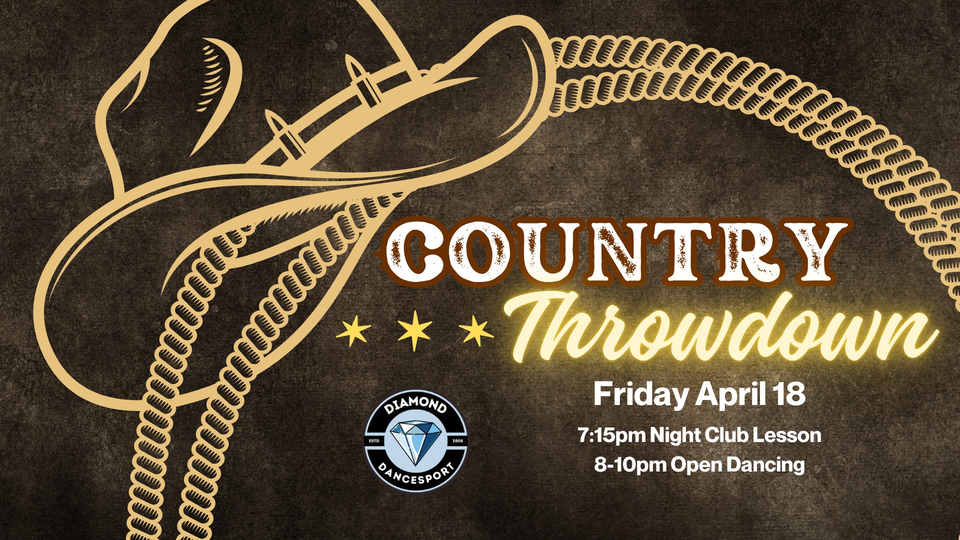 Country Throwdown - April 18 @ Diamond Dancesport w Eric Nava & Rachel Mercedes