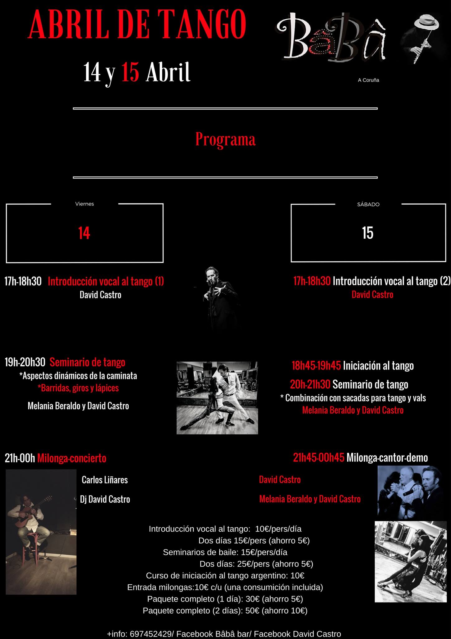 ABRIL De TANGO En A Coruña (14 y 15 de Abril)