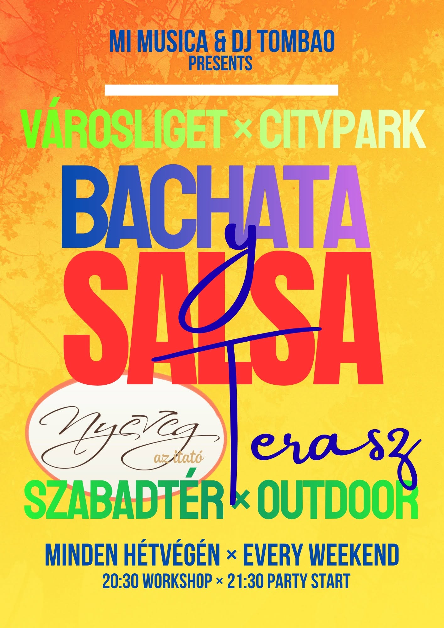 🌅Salsa-Bachata Terasz party 07.24 🪷VÁROSLIGETi tópart, Nyereg Étterem 💃 Workshop & Vendégtáncosok