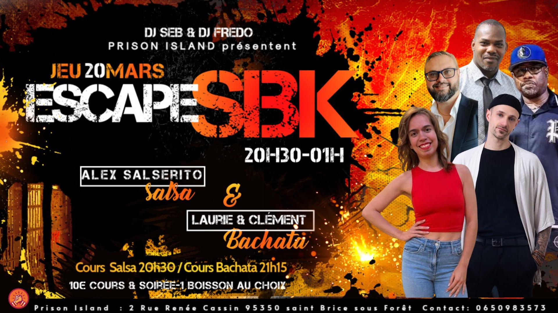 Jeudi 20 Mars - Soirée SBK ESCAPE - Alex Salserito Clément & Laurie