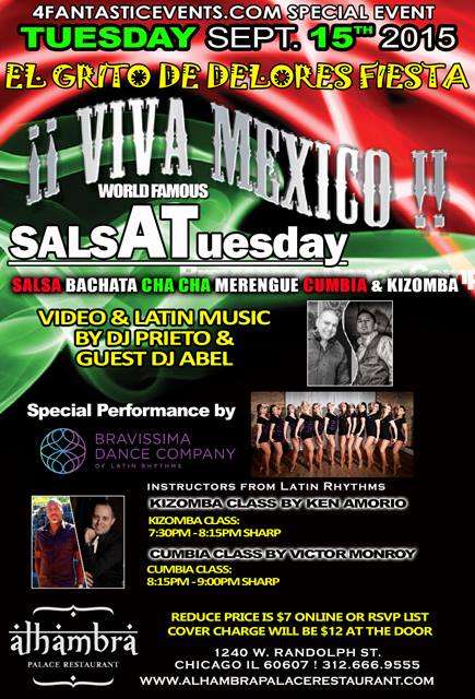World Famous Salsa Tuesday @ Alhambra - Mexican Independence Celebration