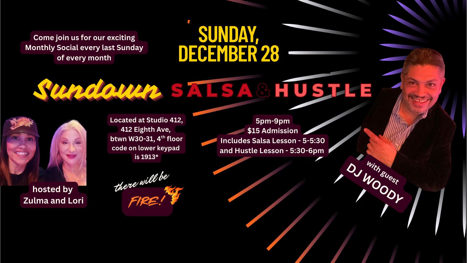 Sundown Salsa and Hustle @ 412 with DJ Woody