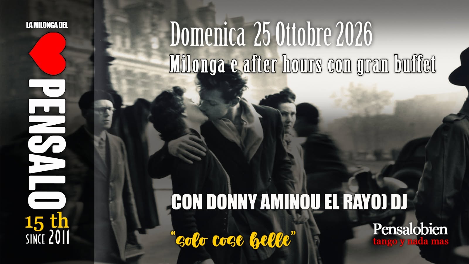 Domenica 25 Ottobre Milonga dalle 19:00! Pensalo con cena a buffet
