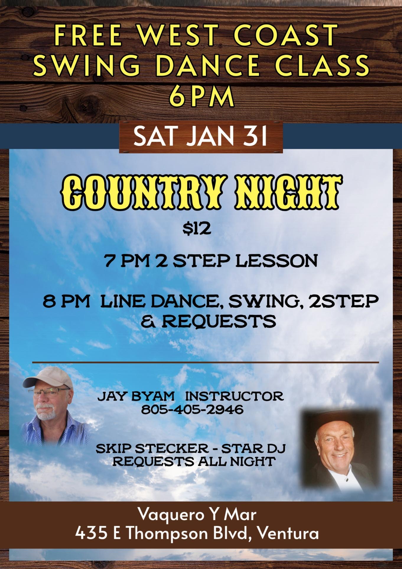 FREE WC SWING CLASS & $12 COUNTRY NIGHT !