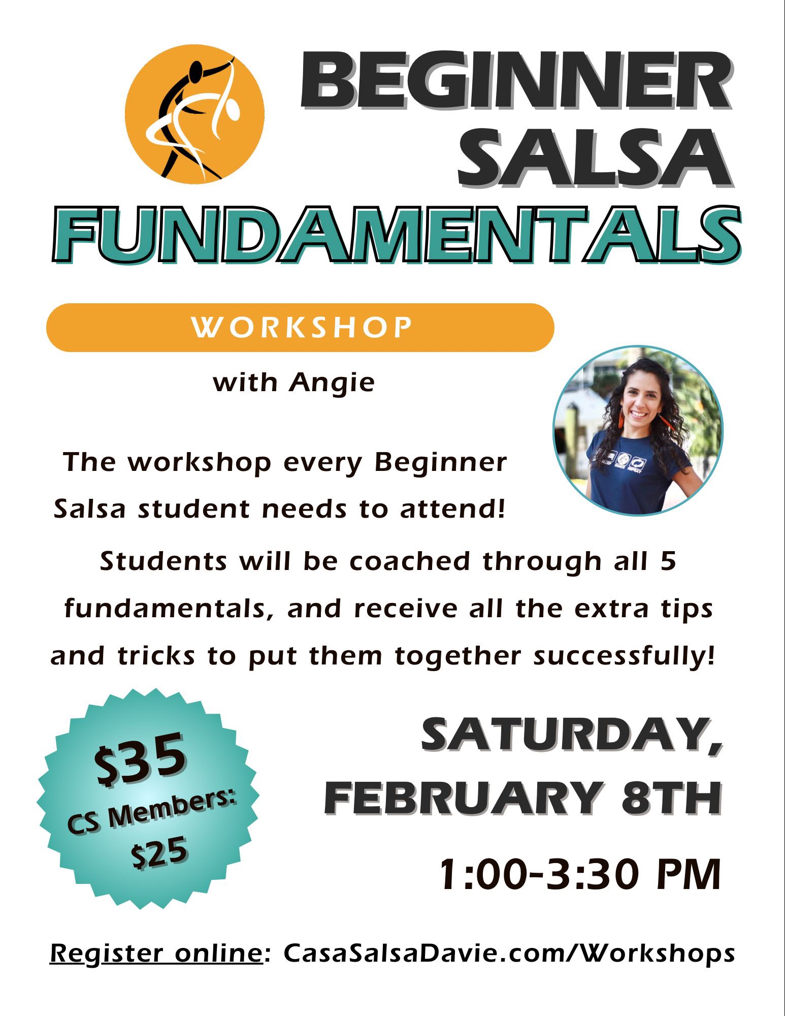 Beginner Salsa On2 Fundamentals Workshop with Angie