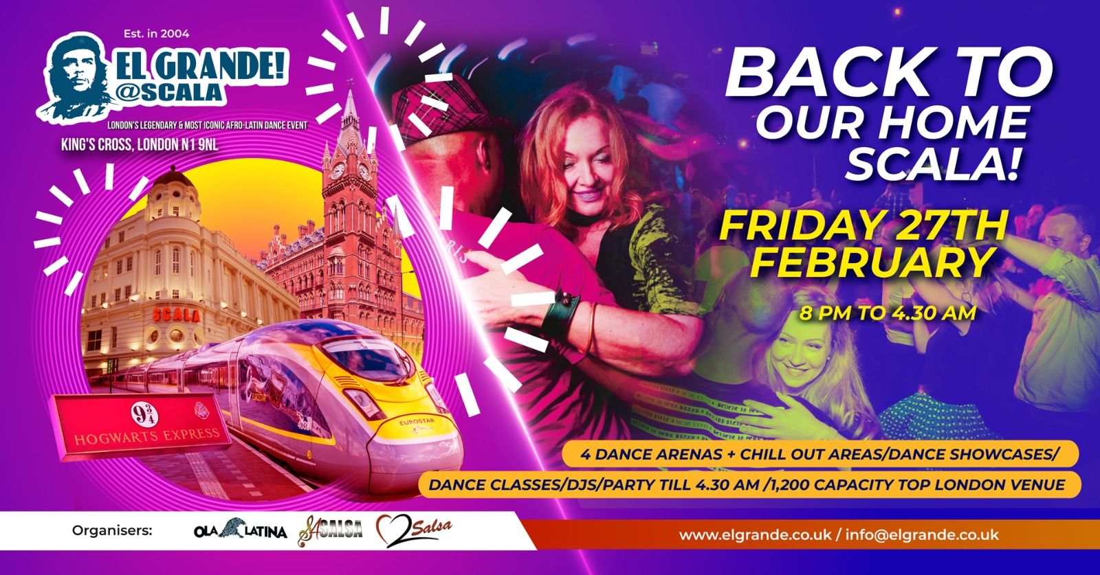 EL GRANDE @ SCALA, Friday 27th February 2026, 4 rooms,classes, shows 8.00pm - 4.30am