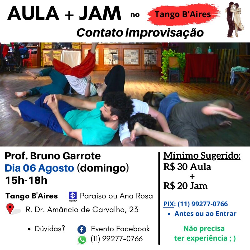 Aula + Jam Contato Improvisação - Prof. Bruno Garrote