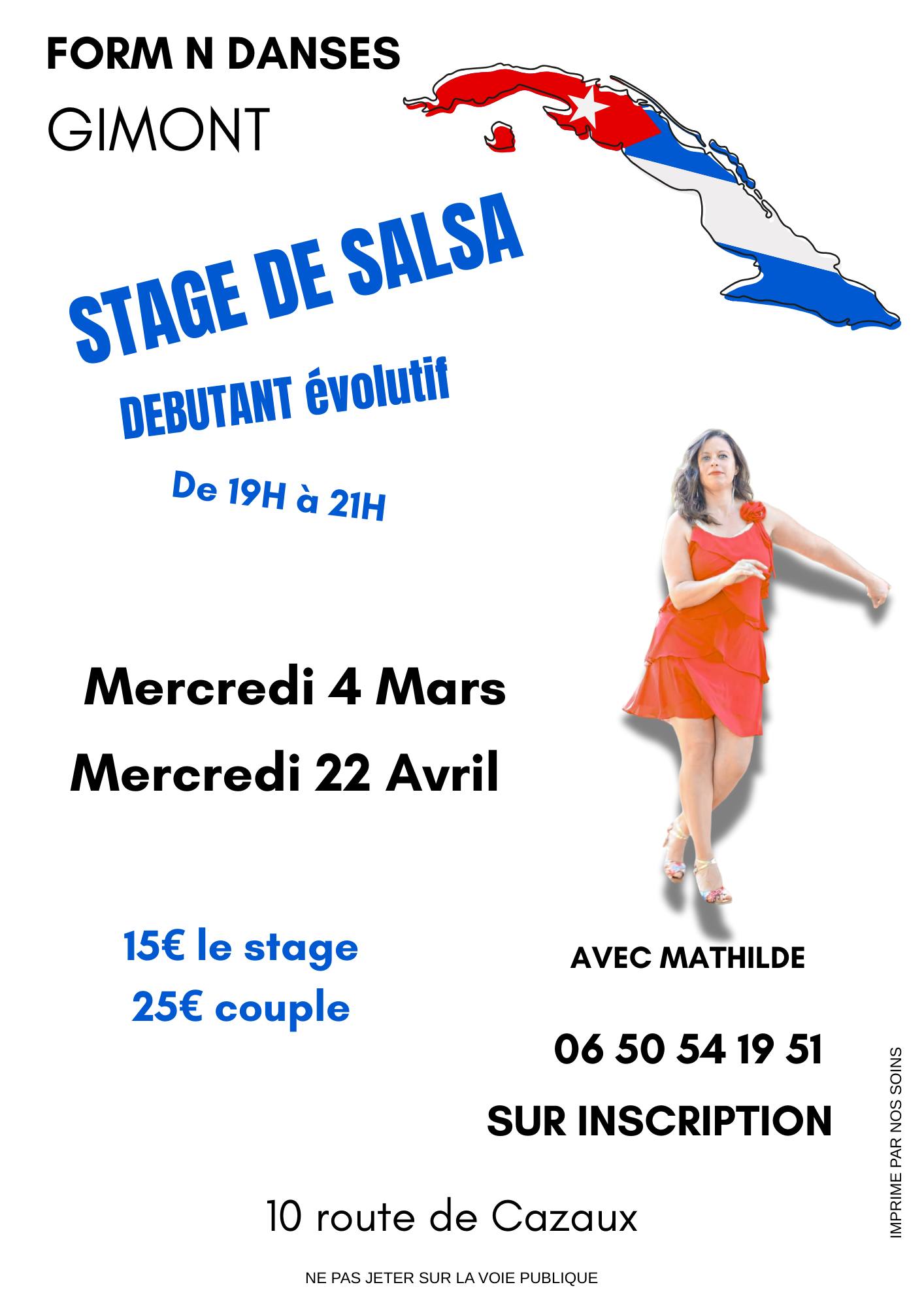 Stage de Salsa Cubaine débutant à Gimont.