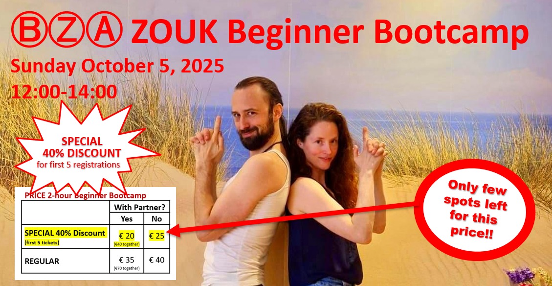 ⒷⓏⒶ ZOUK Beginner Bootcamp, 12-14h